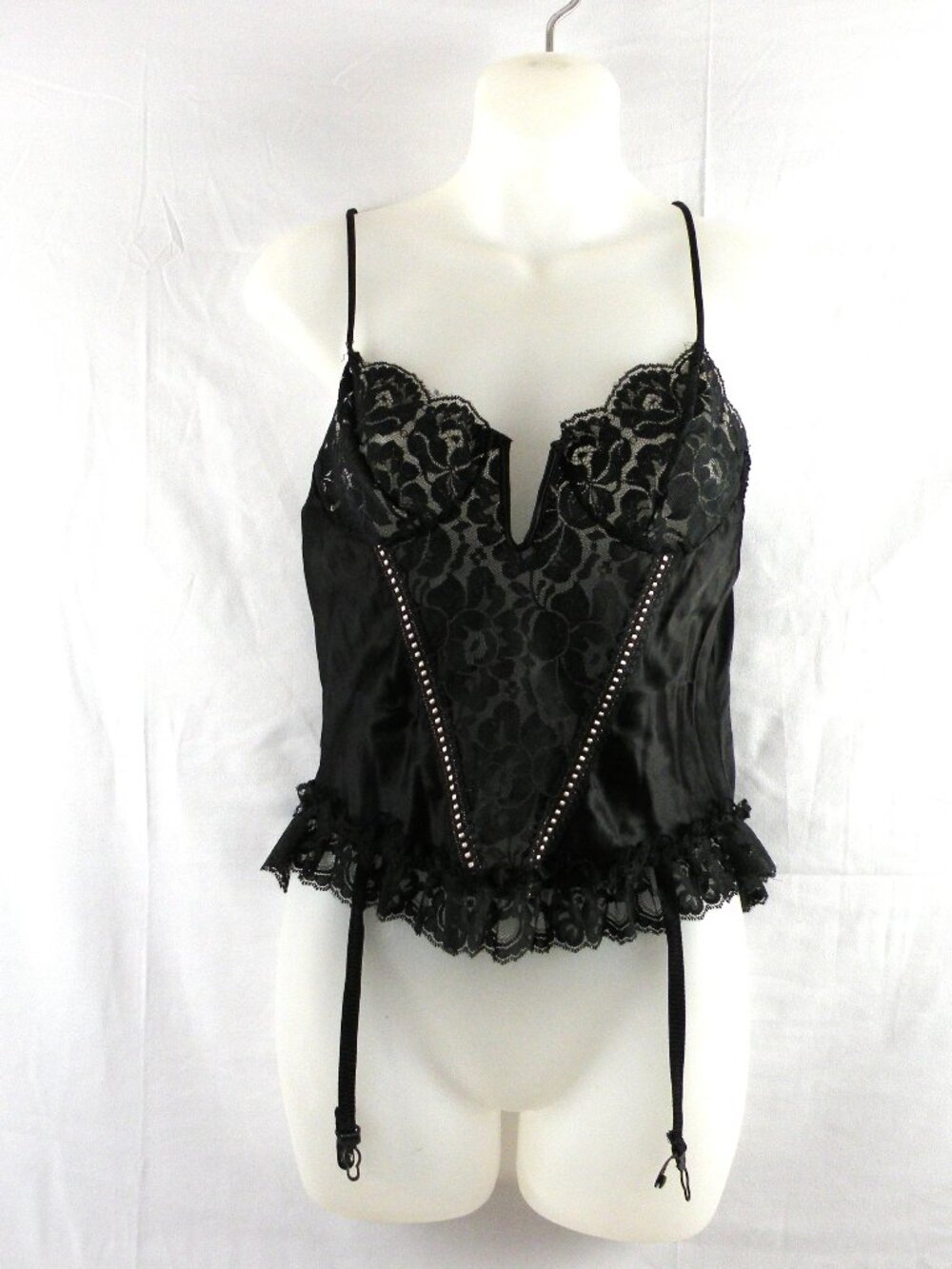 Nan Flower Vintage Lacy Garter Bustier Corset M